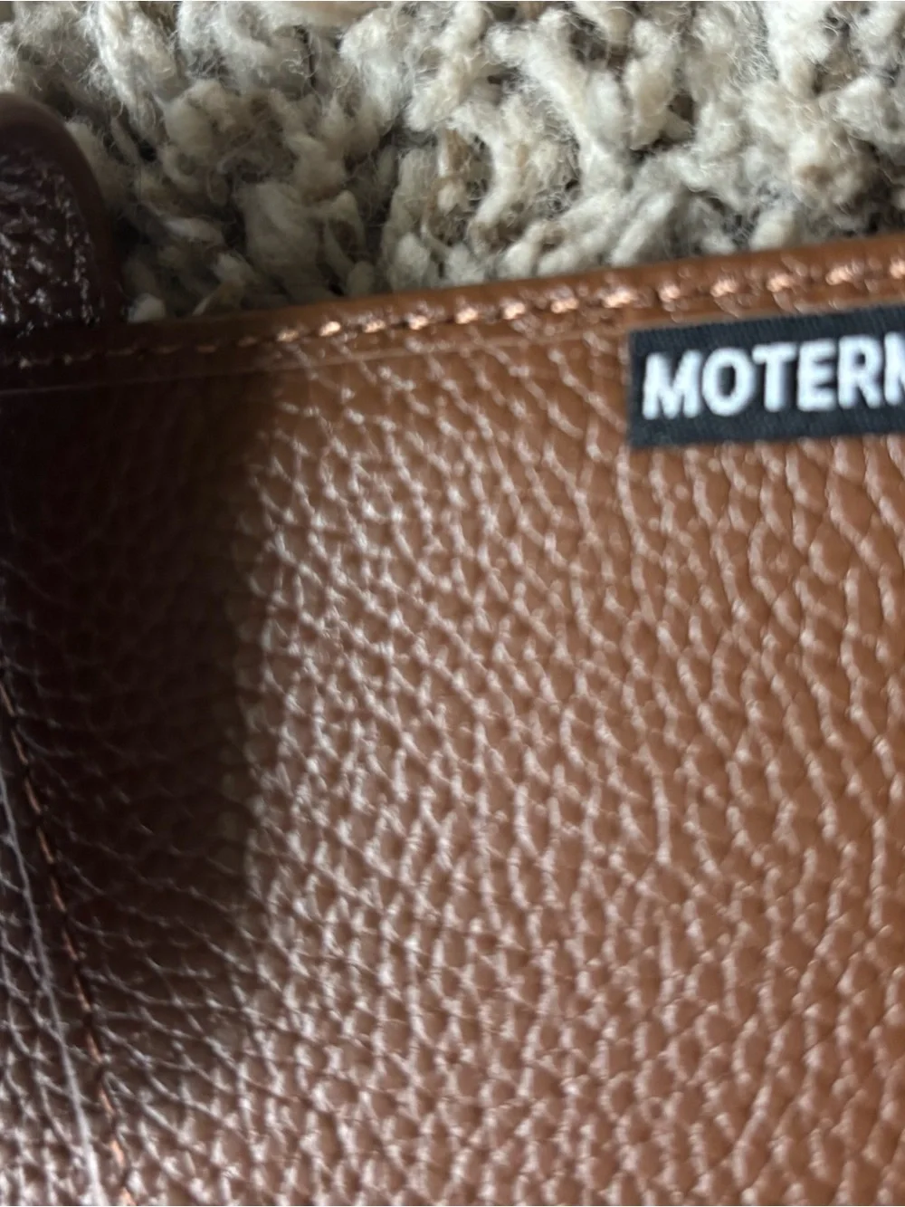 Pebbled Brown Leather Planner with Snap Closure